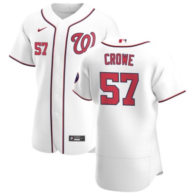 Washington Washington Nationals #57 Wil Crowe Men's Nike White Home 2020 Authentic Player MLB Jersey